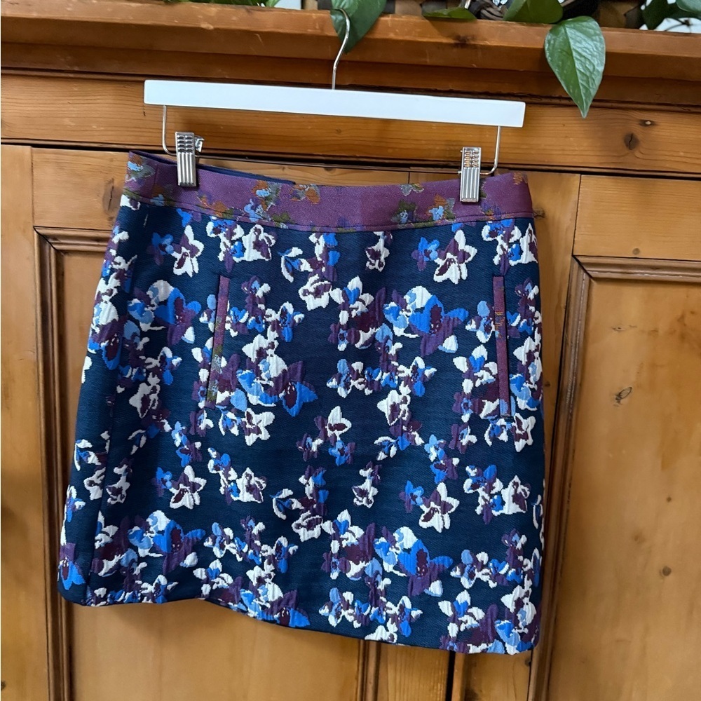 Anthropologie Maeve Cardana brocade floral mini A-line skirt EUC - Picture 2 of 8